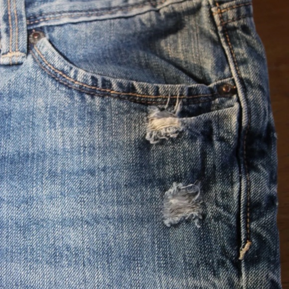 Visibly Mended Distressed Jeans,  Old Navy, Ultra Blue, Size 0 - Picture 9 of 10